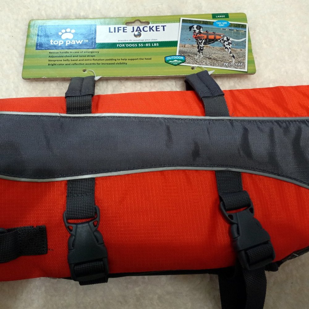 Top Paw Neoprene Life Jacket for dogs 55-85 lbs Large